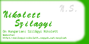 nikolett szilagyi business card
